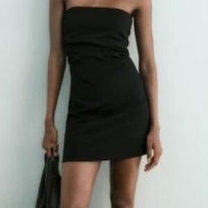 Zara Black Strapless Mini Dress